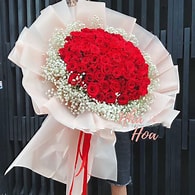 Bó hoa Hồng đỏ mix scabiosa SP000011