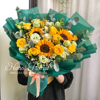 Giỏ hoa hồng sáp SP100043